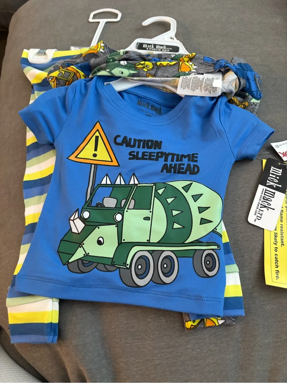 Kids Construction Trucks Pajama Set